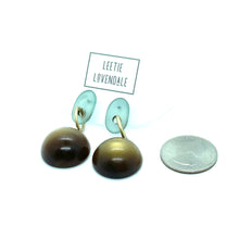 Load image into Gallery viewer, Ice Blue &amp; Chocolate Gold Drop Earrings *