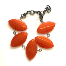 Load image into Gallery viewer, Rust Striped Moonglow Marquis Stations Bracelet