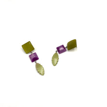 Load image into Gallery viewer, Moss &amp; Lilac Ivy Leaf Statement Drop Earrings *