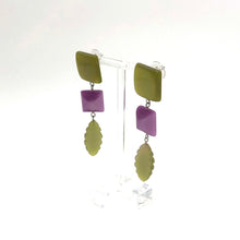 Load image into Gallery viewer, Moss &amp; Lilac Ivy Leaf Statement Drop Earrings *