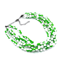 Load image into Gallery viewer, MidMod Green &amp; White Sylvie Necklace