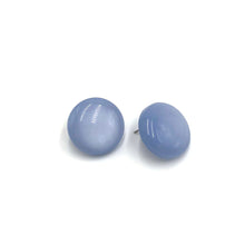Load image into Gallery viewer, Ice Blue Moonglow Disc Stud Earrings