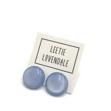 Load image into Gallery viewer, Ice Blue Moonglow Disc Stud Earrings