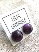 Load image into Gallery viewer, Dark Purple Moonglow Bold Retro Button Stud Earrings