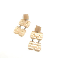 Load image into Gallery viewer, Champagne Hinged Moonglow Statement Earrings *