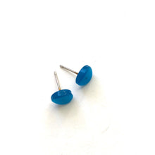 Load image into Gallery viewer, Aqua Blue Moonglow Tiny Oval Stud Earrings
