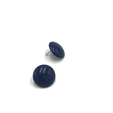 Load image into Gallery viewer, Navy Blue Retro Button Stud Earrings