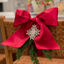 Load image into Gallery viewer, Baguette snowflake hanging ornament, crystal