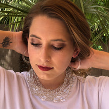 Load image into Gallery viewer, Clear Frosted Lucite Sylvie Beaded Statement Necklace