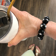 Load image into Gallery viewer, Black &amp; White Star Statement Stack Bracelet