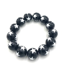Load image into Gallery viewer, Black &amp; White Star Statement Stack Bracelet