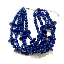 Load image into Gallery viewer, Navy Bright Blue Saucer Sylvie Necklace