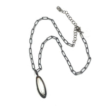 Load image into Gallery viewer, Aged Pearl Marquis &amp; Gun Metal Layering Necklace - Shortie