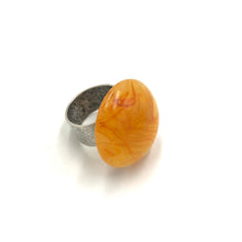Load image into Gallery viewer, Marbled Honey Lucite Cocktail Ring