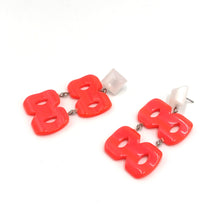 Load image into Gallery viewer, Neon Melon Hinged Moonglow Statement Earrings *