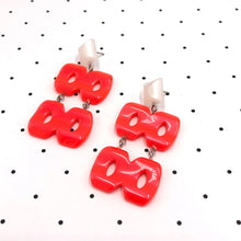 Load image into Gallery viewer, Neon Melon Hinged Moonglow Statement Earrings *