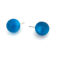 Load image into Gallery viewer, Dark Aqua Moonglow Jumbo Ball Stud Earrings