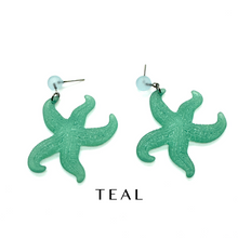 Load image into Gallery viewer, Frosty Starfish Drop Earrings