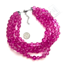Load image into Gallery viewer, Hot Pink Frosted Sylvie Statement Necklace