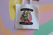 Load image into Gallery viewer, Purrfect Cozy Reading Vibes Tote Bag
