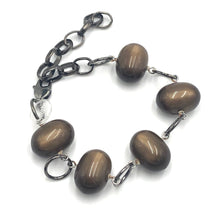 Load image into Gallery viewer, Chocolate Moonglow Oval Stations Bracelet