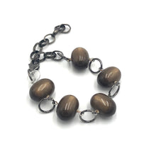 Load image into Gallery viewer, Chocolate Moonglow Oval Stations Bracelet