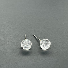Load image into Gallery viewer, Clear Carved Lucite Rose Stud Earrings