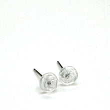 Load image into Gallery viewer, Clear Carved Flat Rose Flower Stud Earrings