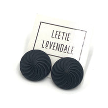 Load image into Gallery viewer, Black Vortex Retro Button Stud Earrings
