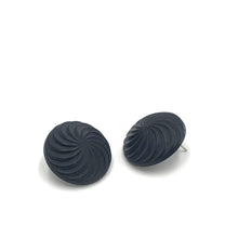 Load image into Gallery viewer, Black Vortex Retro Button Stud Earrings