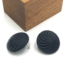 Load image into Gallery viewer, Black Vortex Retro Button Stud Earrings