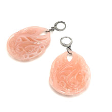 Load image into Gallery viewer, Rose Marbled Paisley Teardrop Earrings