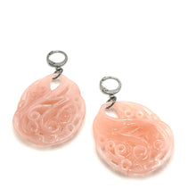Load image into Gallery viewer, Rose Marbled Paisley Teardrop Earrings