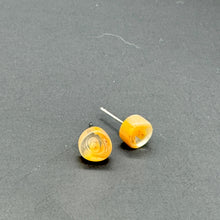 Load image into Gallery viewer, Golden Beige Swirl Stud Earrings