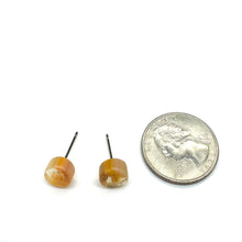 Load image into Gallery viewer, Golden Beige Swirl Stud Earrings