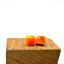 Load image into Gallery viewer, Citrus Stripe Square Cane Slice Stud Earrings