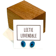 Load image into Gallery viewer, Turquoise Matrix Oval Resin Stud Earrings