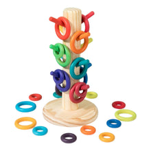 Load image into Gallery viewer, 12-Dowel Sorting Tree with 24 Building Rings Set