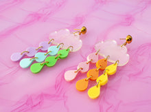 Load image into Gallery viewer, Pastel Rainbow Cloud Pride Earrings