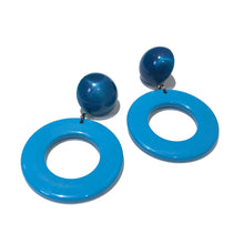 Load image into Gallery viewer, Peacock Candy Donut Drop Earrings