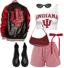 Load image into Gallery viewer, Indiana Hoosiers White One Shoulder Top