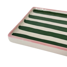 Load image into Gallery viewer, Striped Low Profile Tray in Pink &amp; Green
