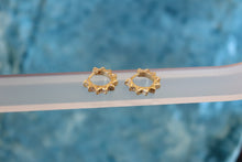 Load image into Gallery viewer, Sparkly Sun Ray Hoop Earrings