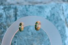 Load image into Gallery viewer, The Kate Green Gem Hoops