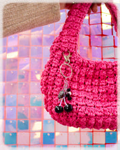 Load image into Gallery viewer, Black Cherry Beaded Bag Charm