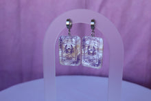 Load image into Gallery viewer, Purple Marble Zodiac Earrings