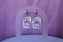 Load image into Gallery viewer, Purple Marble Zodiac Earrings