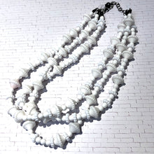 Load image into Gallery viewer, White Scalloped Beaded Morgan Necklace