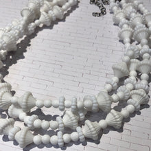 Load image into Gallery viewer, White Scalloped Beaded Morgan Necklace