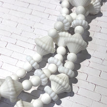 Load image into Gallery viewer, White Scalloped Beaded Morgan Necklace